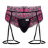 CandyMan 99576X Lace Garter Thongs Color Black Print